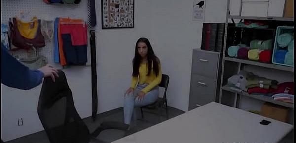  Latina teen Shoplifter Kiarra Kai  banged hard  after caught masturbating in fitting room